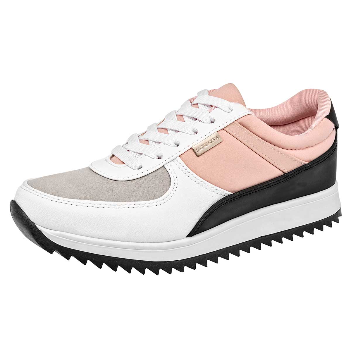 Tenis rosa top con gris